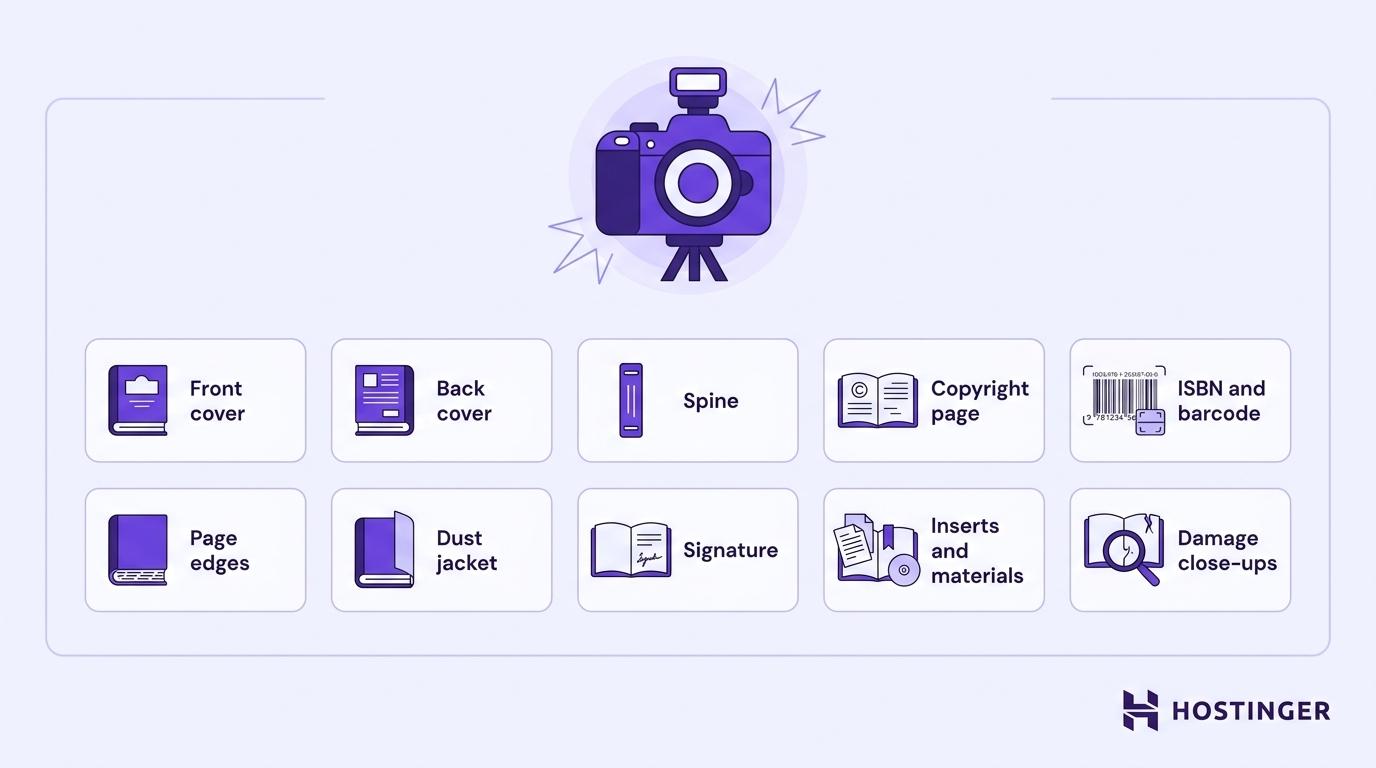 What images to take of the book when selling it
