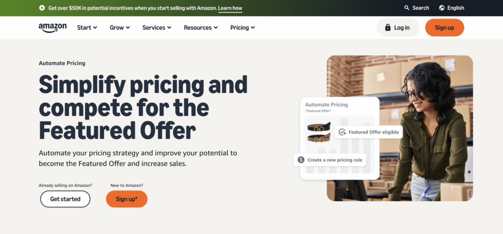Amazon Automate Pricing homepage
