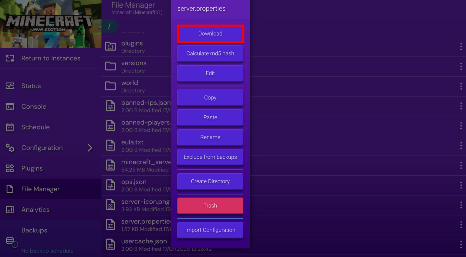 How to configure Minecraft server properties file