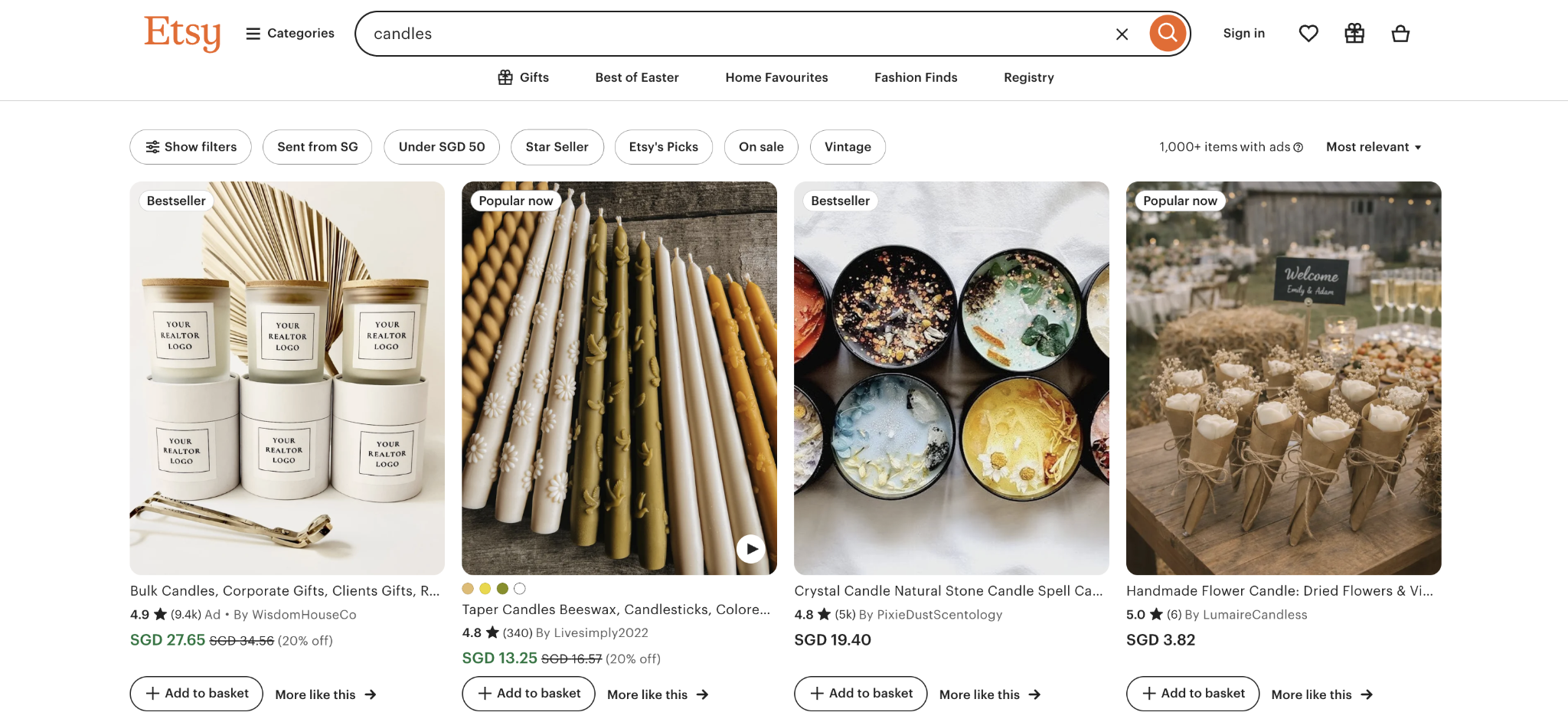 Etsy - side hustles from home idea