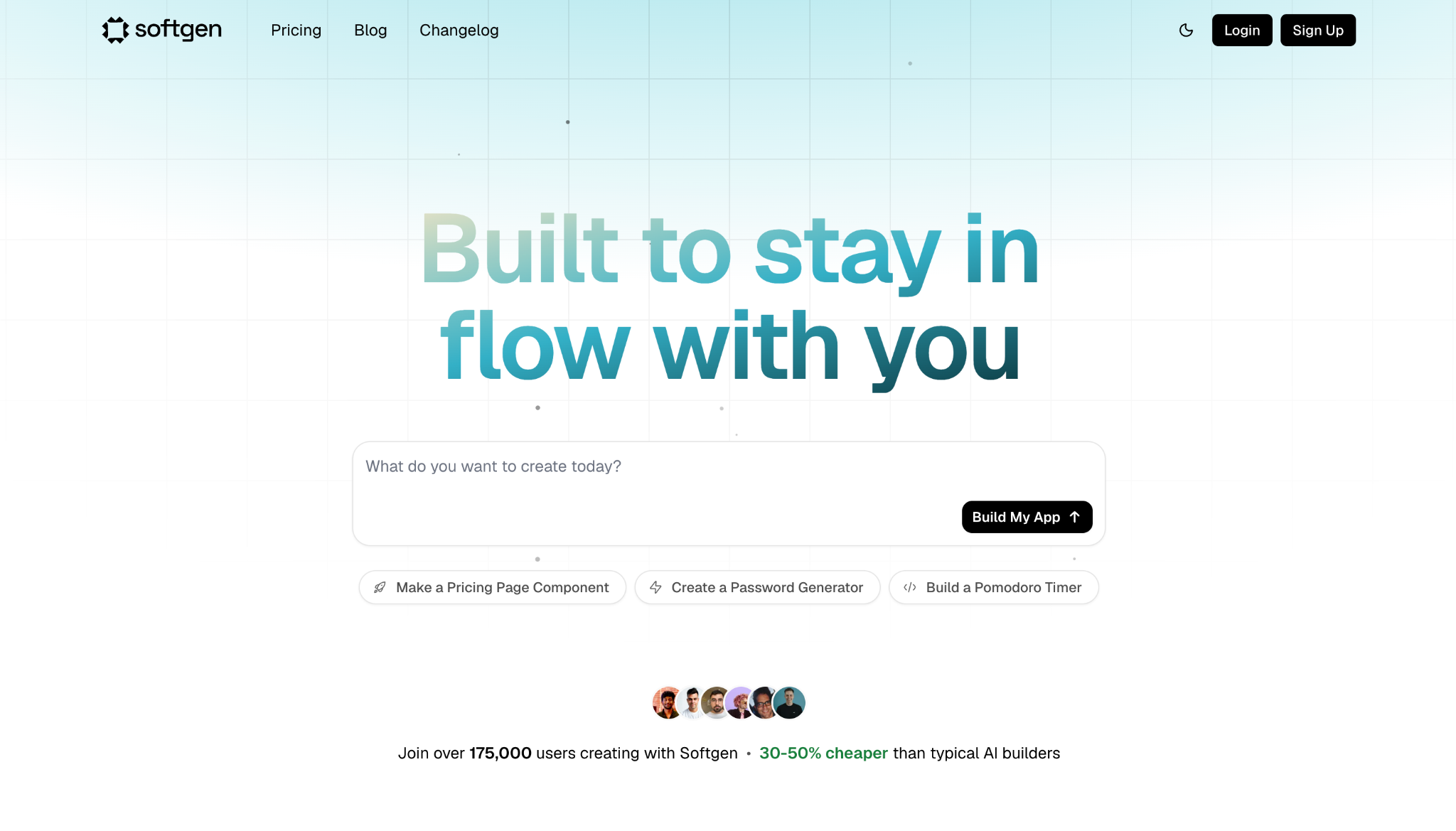 Softgen landing page