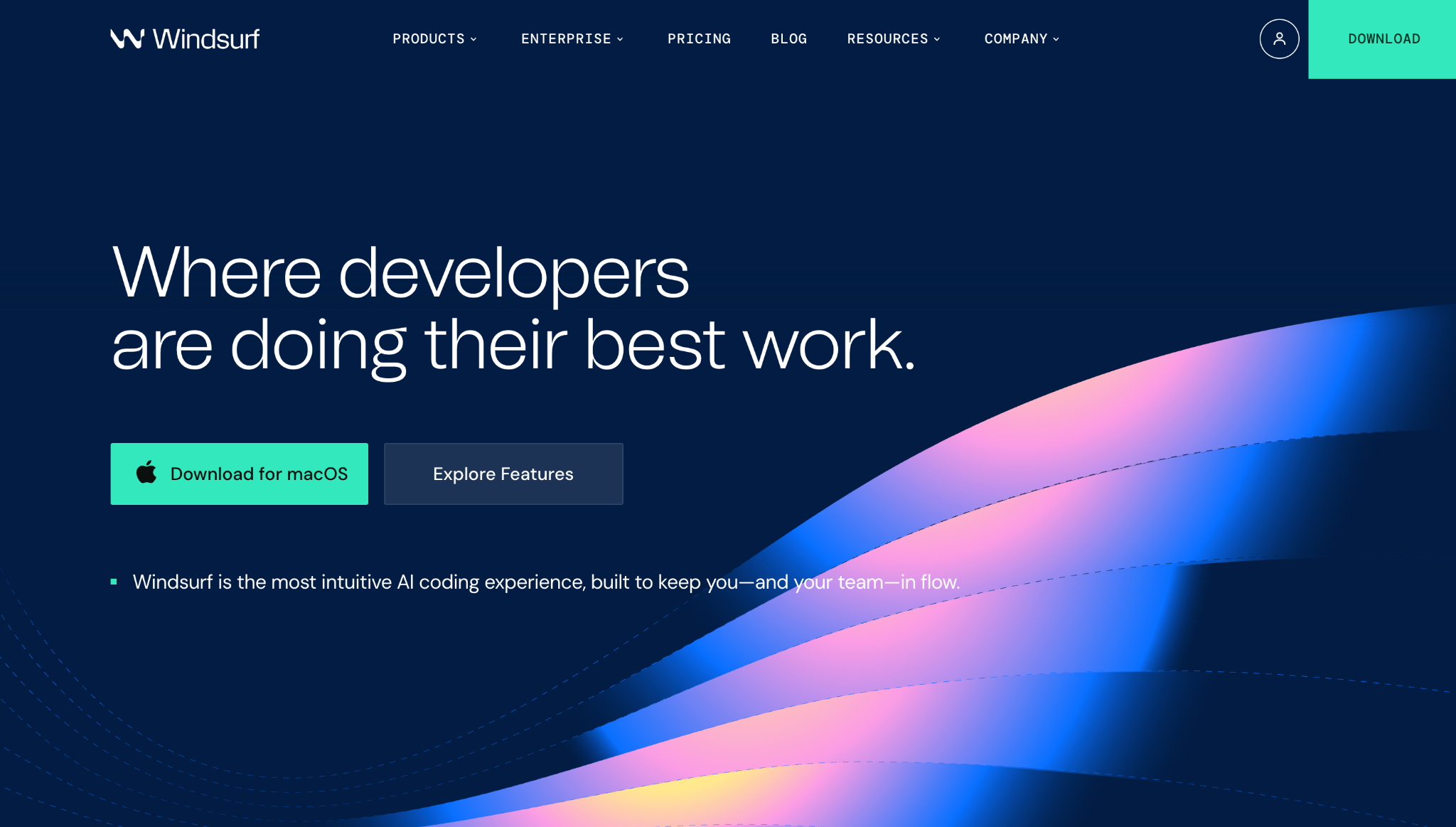 Windsurf landing page