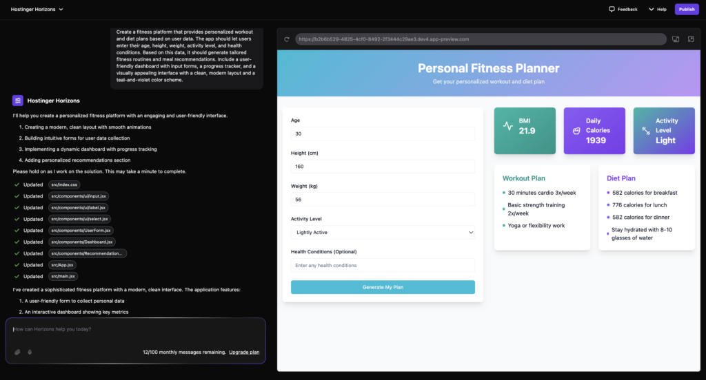 How To Create A Web App Using Hostinger Horizons Hostinger Help Center How To Create A Web App Using Hostinger Horizons Hostinger Help Center