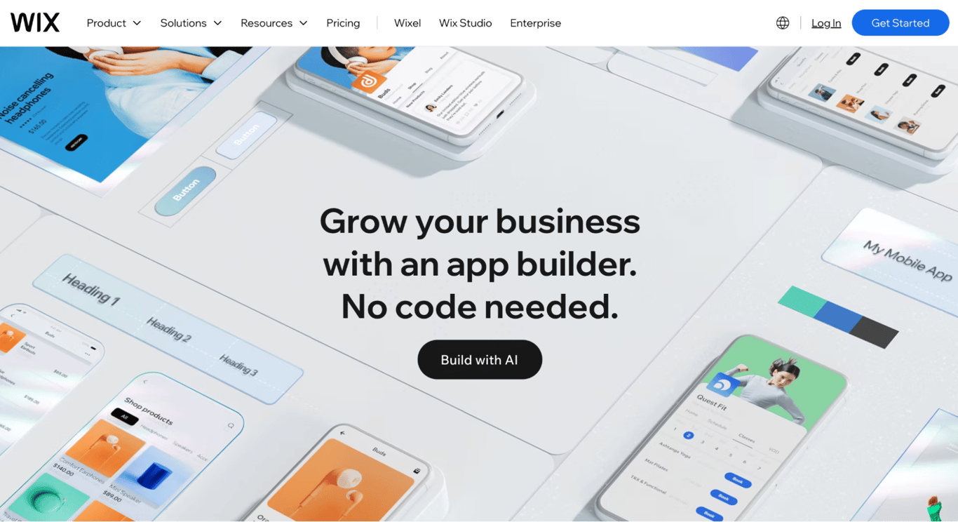 Wix landing page