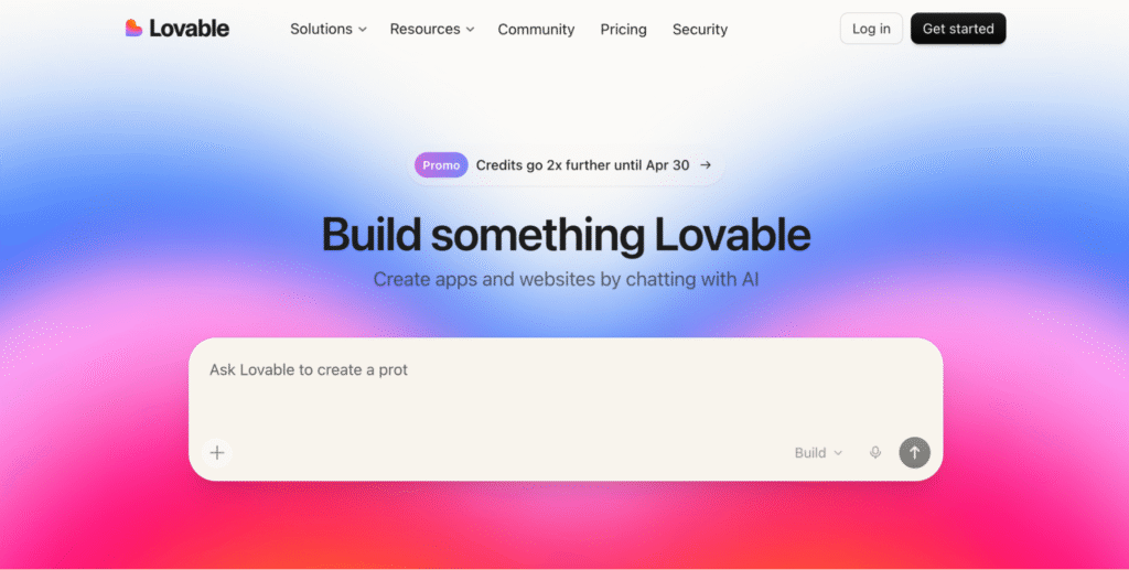 Homepage of Lovable