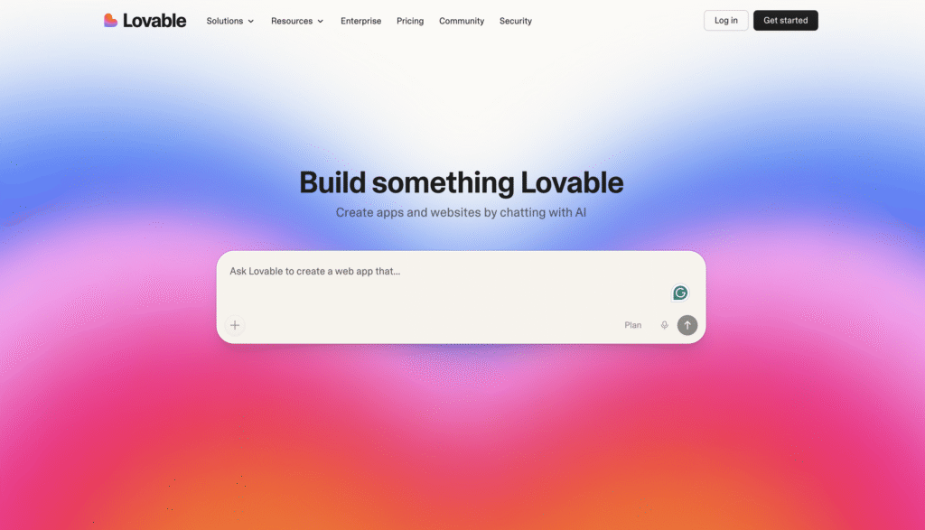Lovable's home page