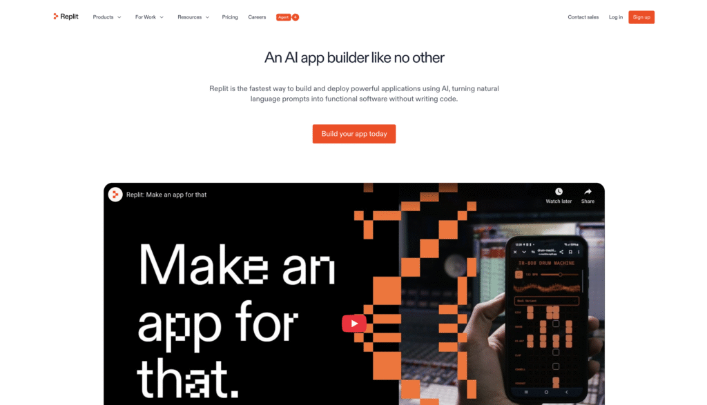 Replit's landing page