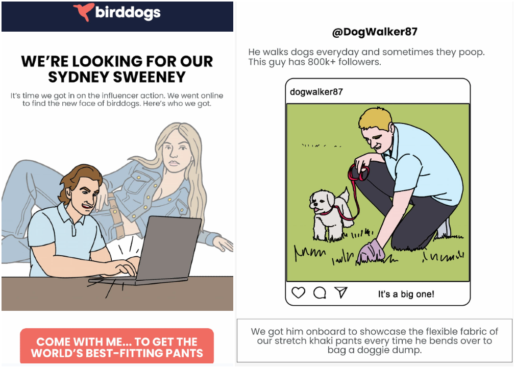 The start of Birddog's comic strip newsletter