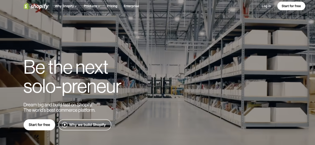Shopify landing page