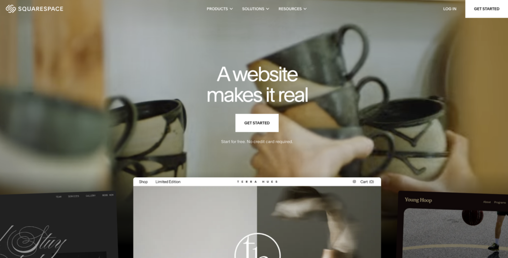 Squarespace landing page