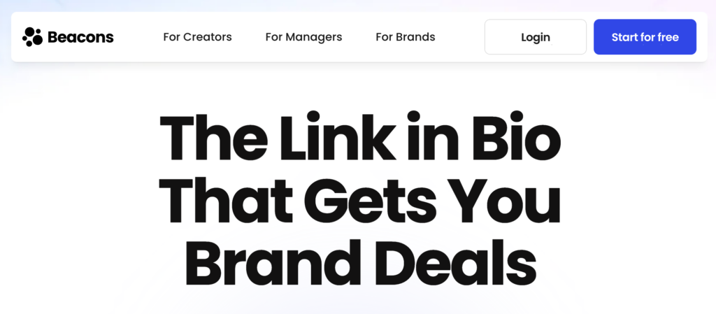 Beacons landing page