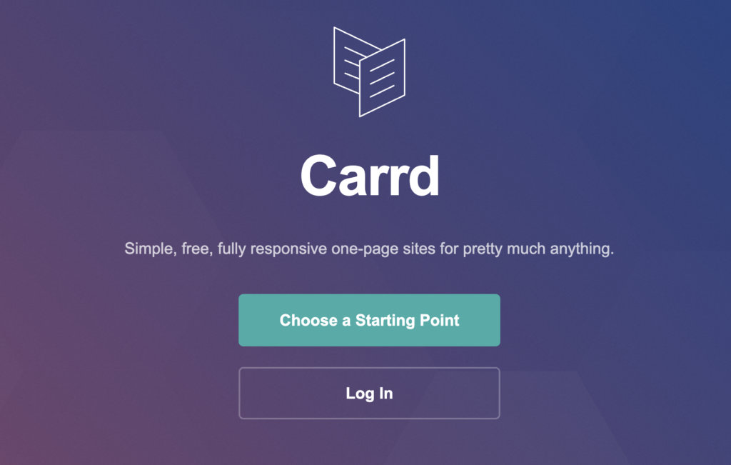 Carrd landing page