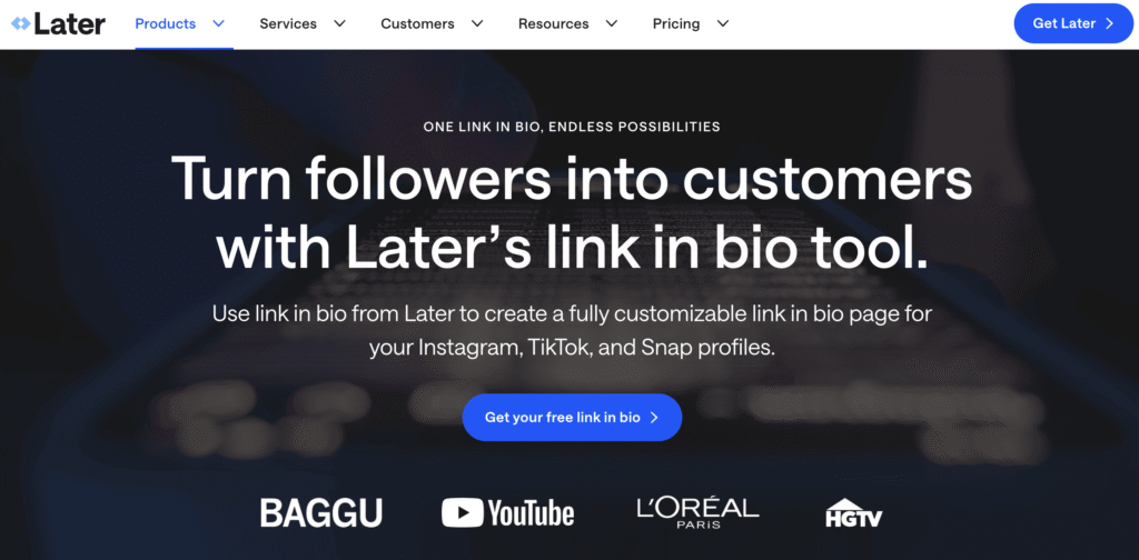 Homepage of Linkin.bio