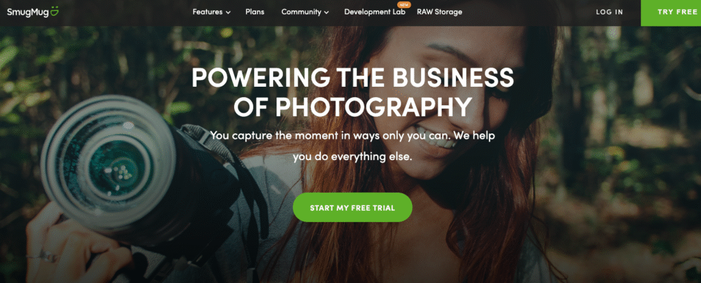 SmugMug landing page