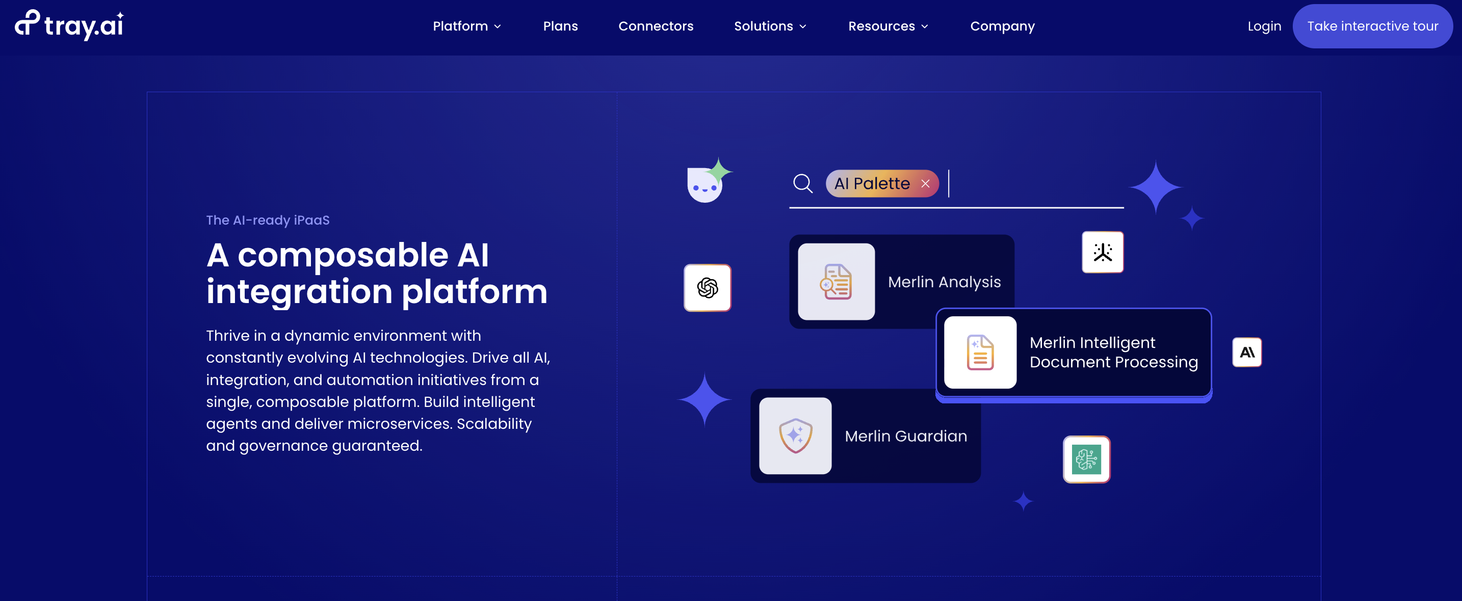 Tray.ai's homepage
