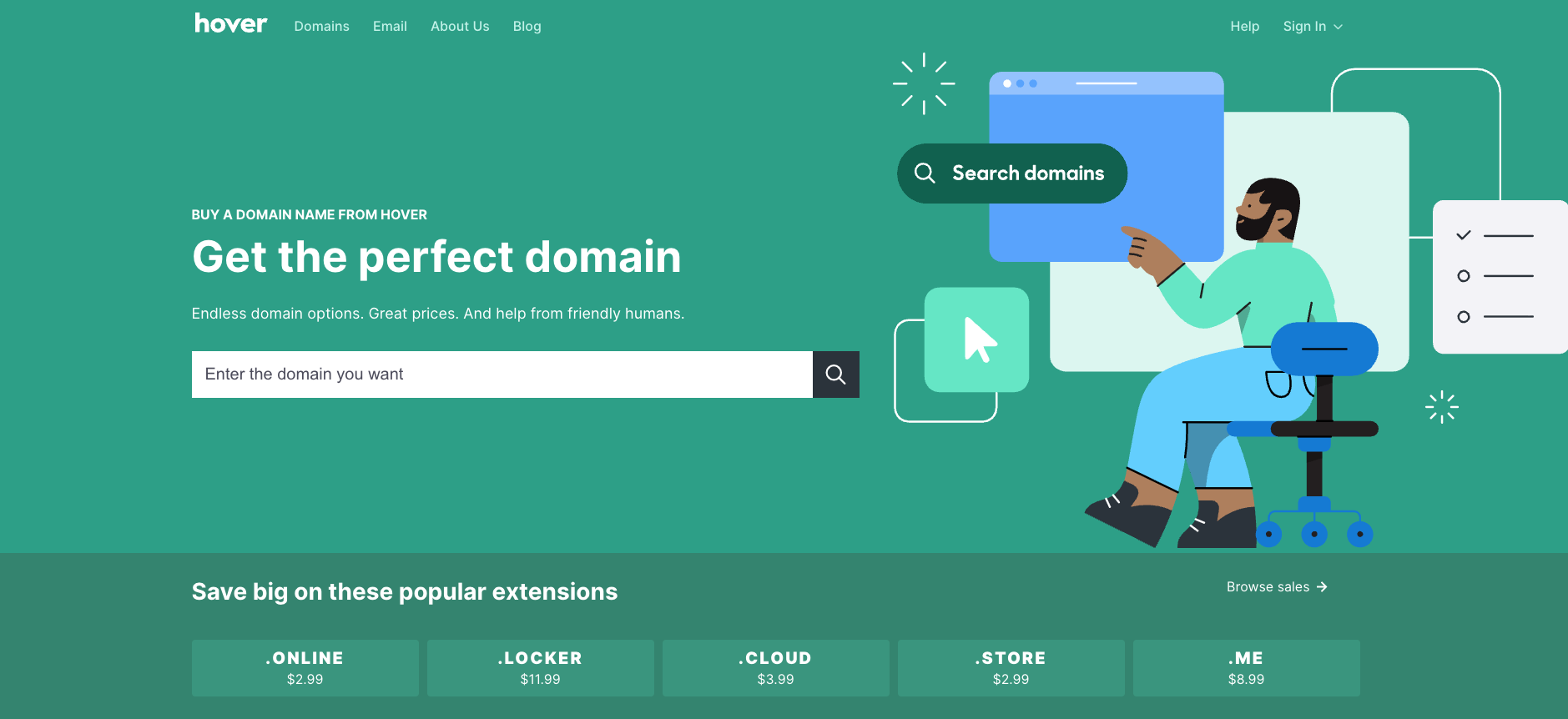 Hover website screenshot