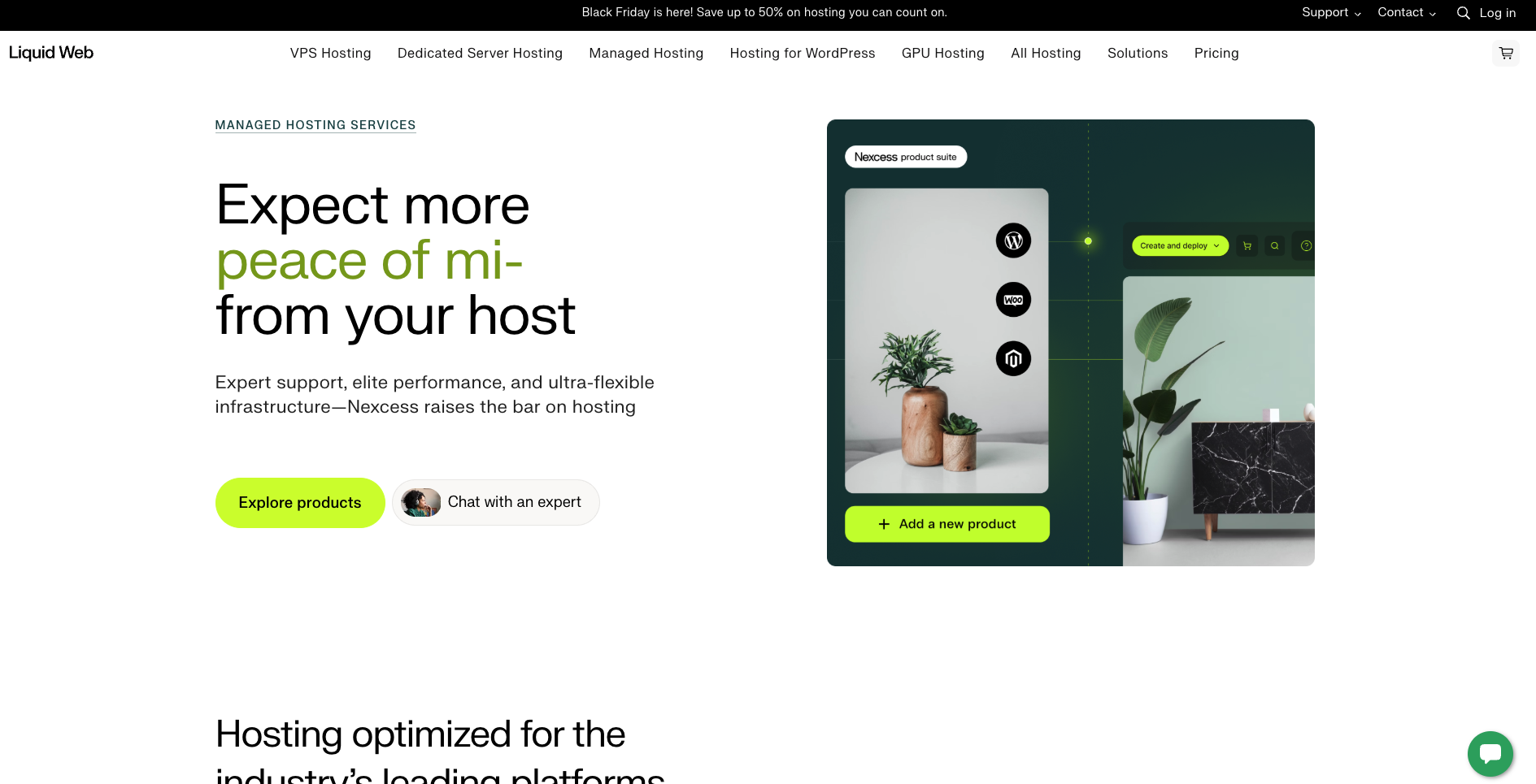 Nexcess (Liquid web) website screenshot