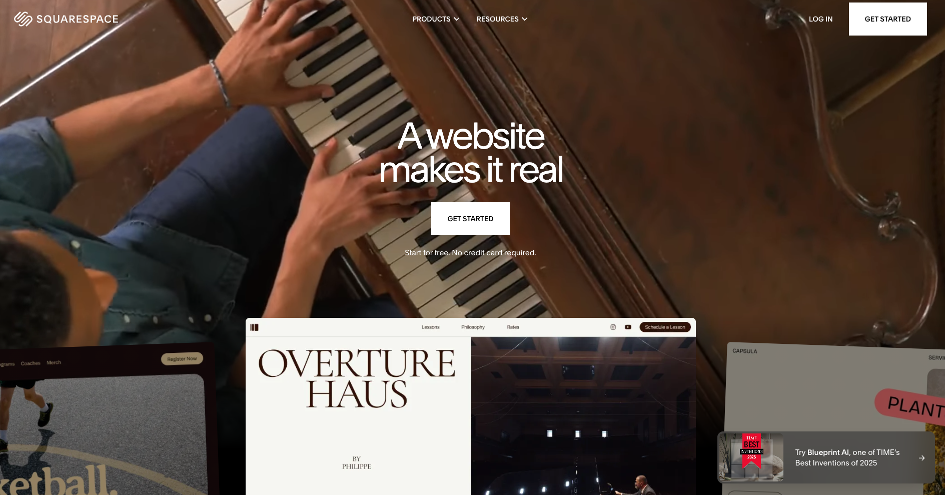 Squarespace website screenshot