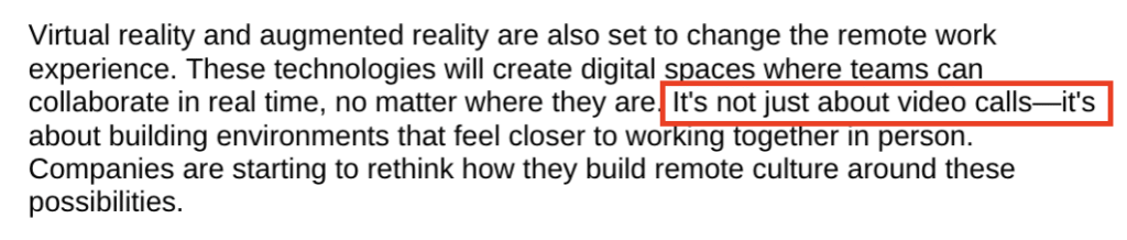 Preview highlighting unchanged structural clichés in Skill-edited article