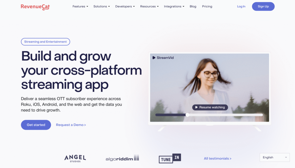 RevenueCat landing page