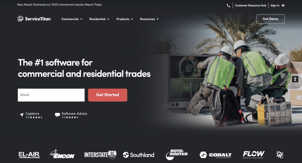 ServiceTitan landing page