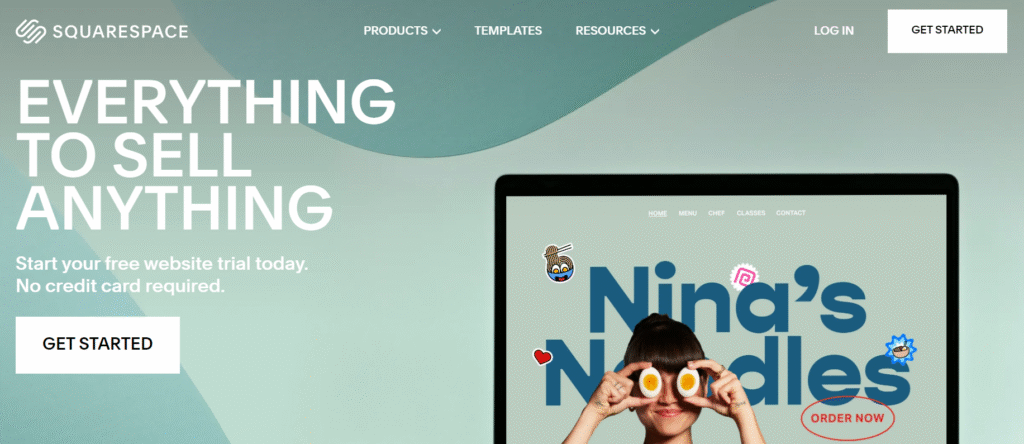 Squarespace landing page