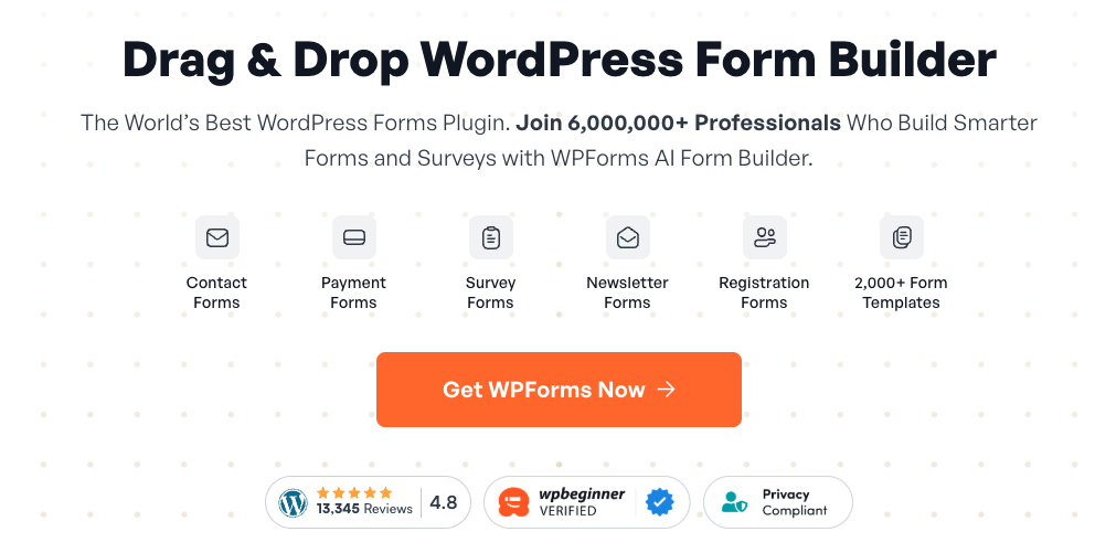 WPForms landing page