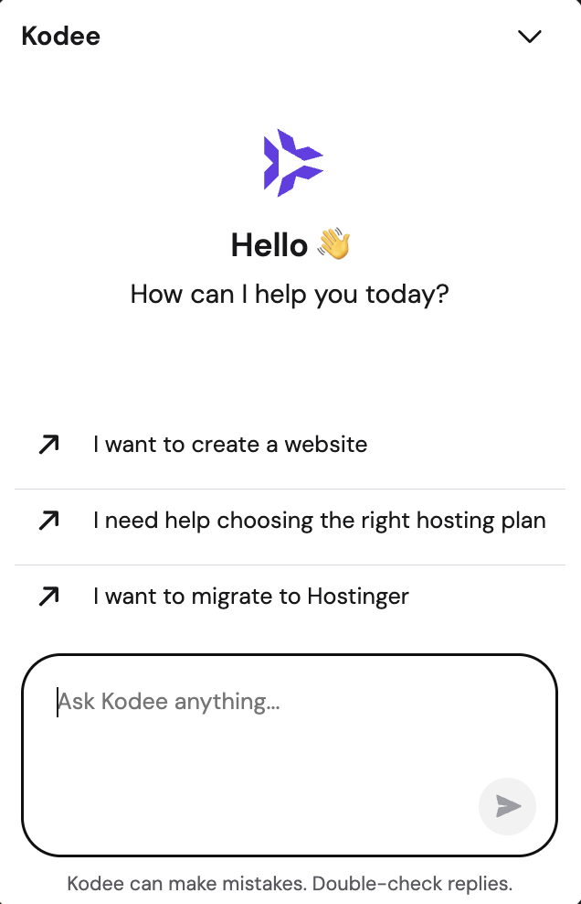 Preview of Kodee chat panel