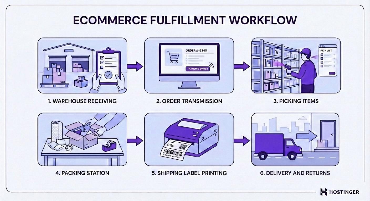 Visual image of ecommerce fulfillment workflow