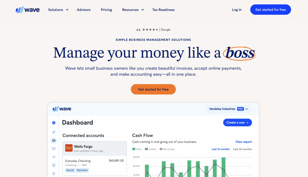 Wave landing page