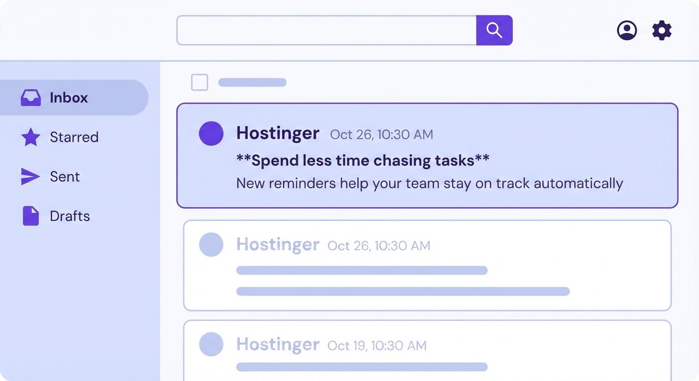Example of an inbox showcasing an unopened message
