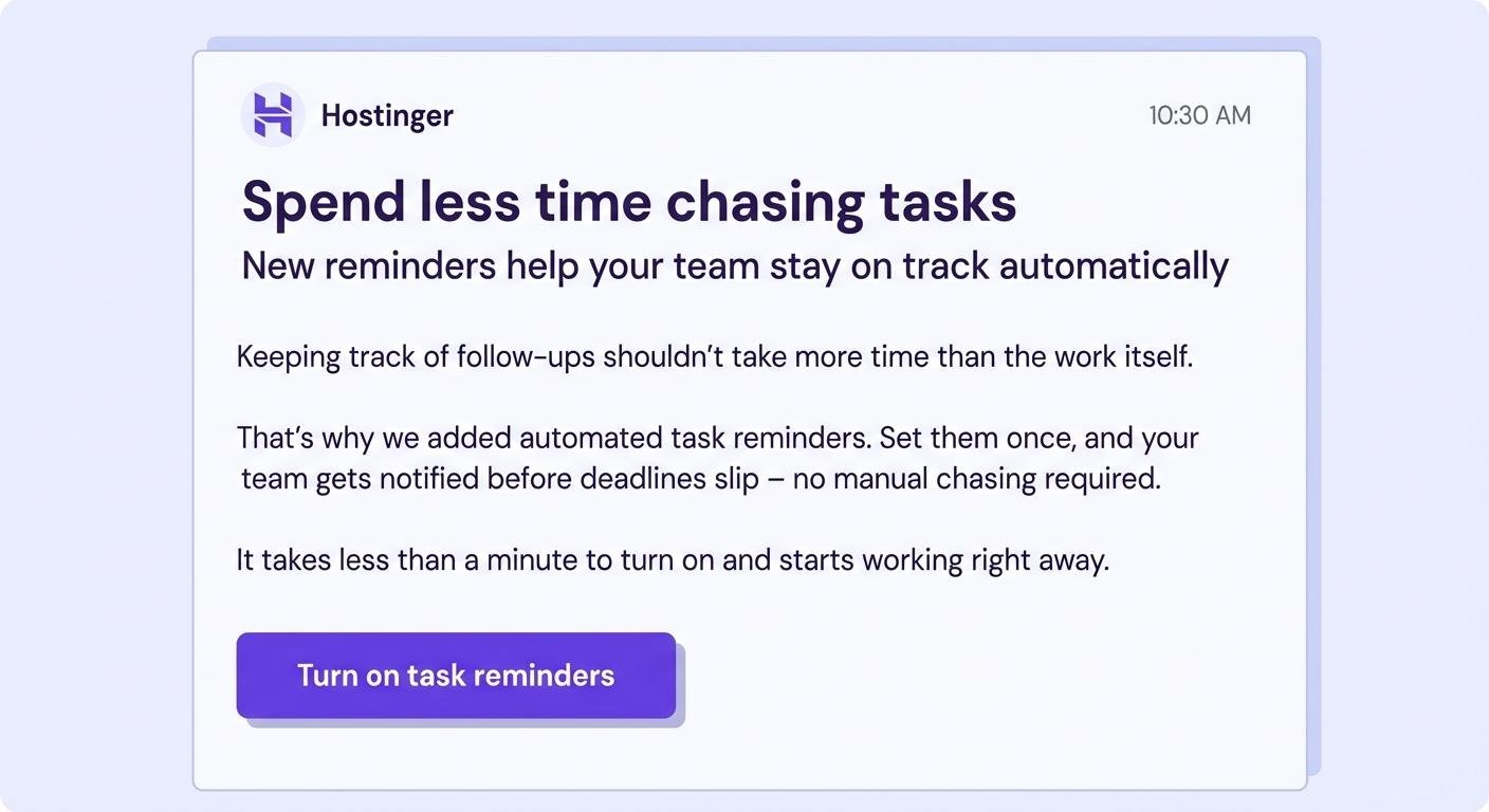Example of an email with a 