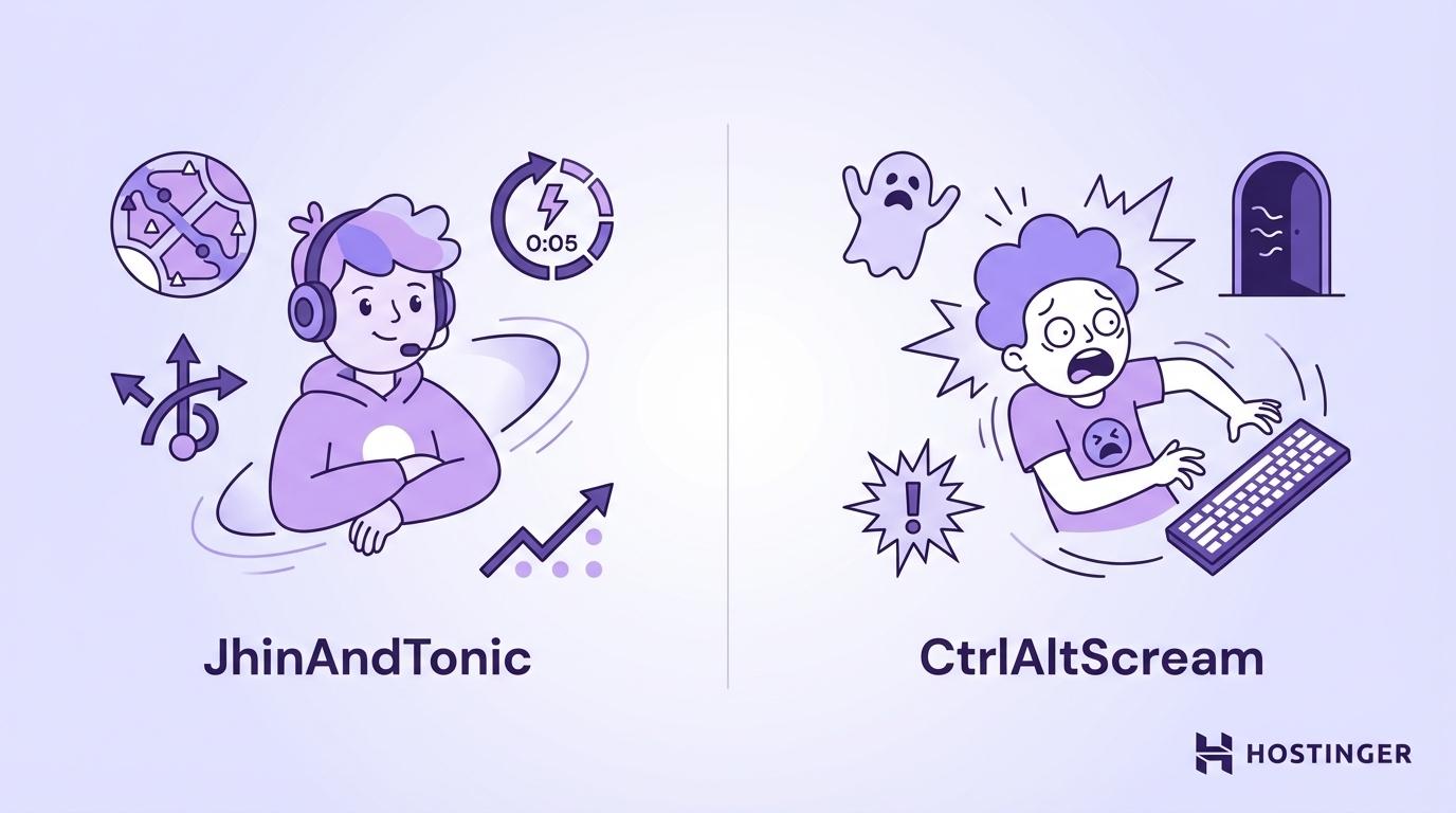 JhinAndTonic and CtrlAltScream, example Twitch streamer personas