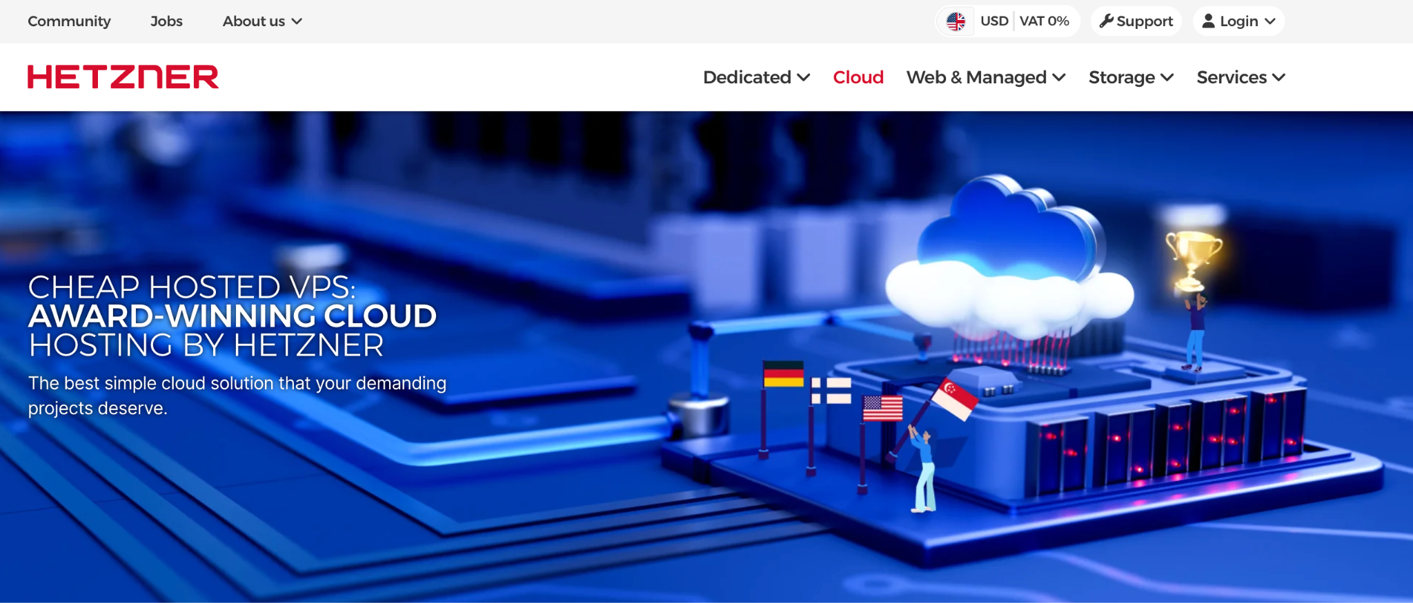 Hetzner OpenClaw hosting's landing page