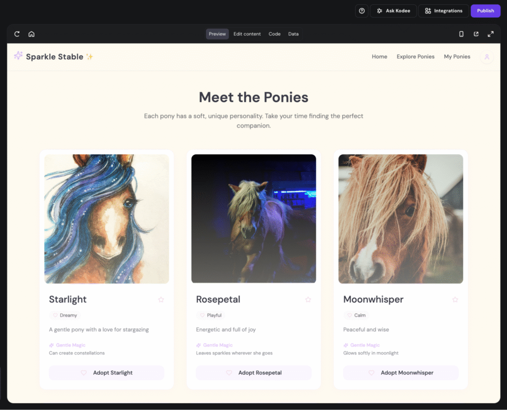 Hostinger Horizons' preview pane