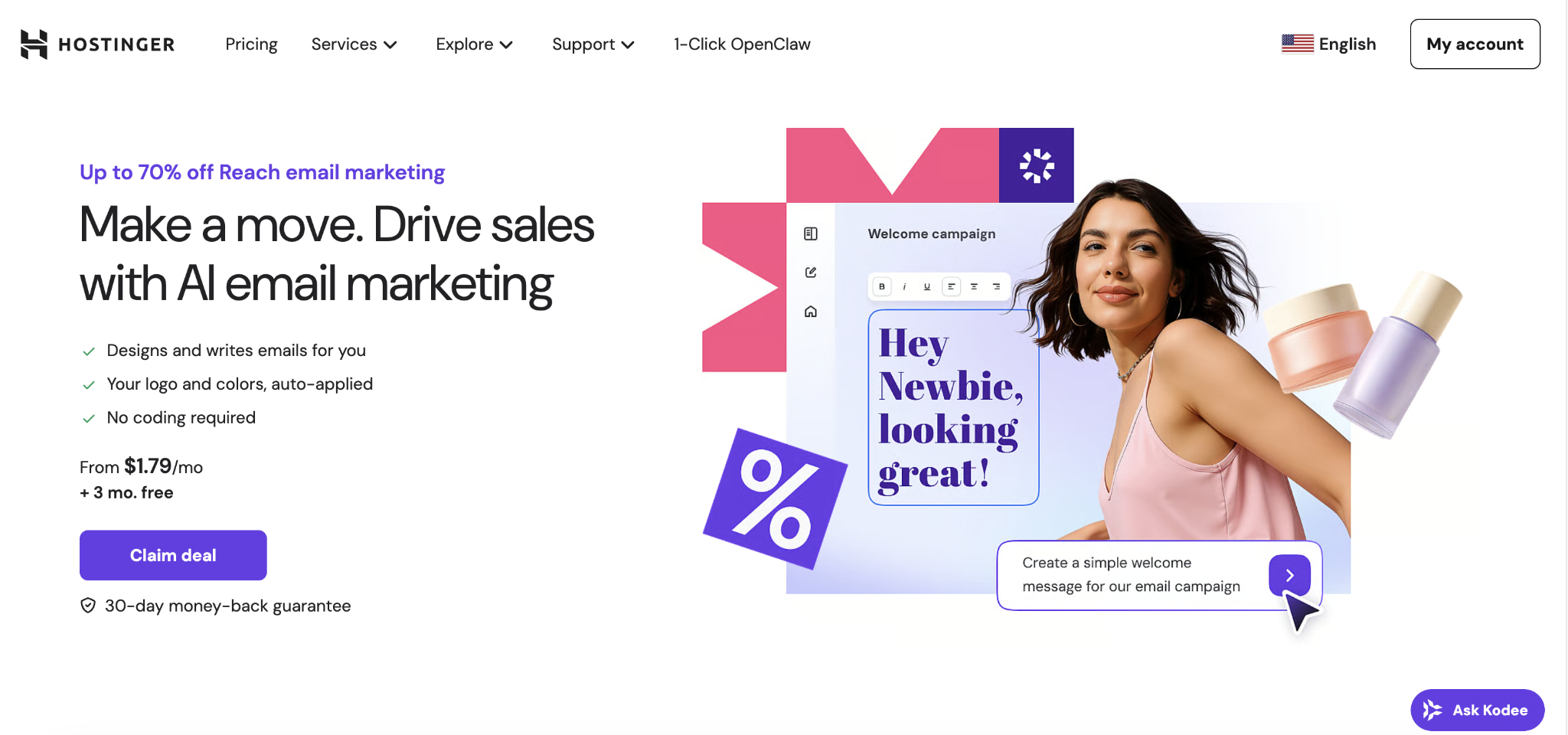 Hostinger Reach - email marketing tool