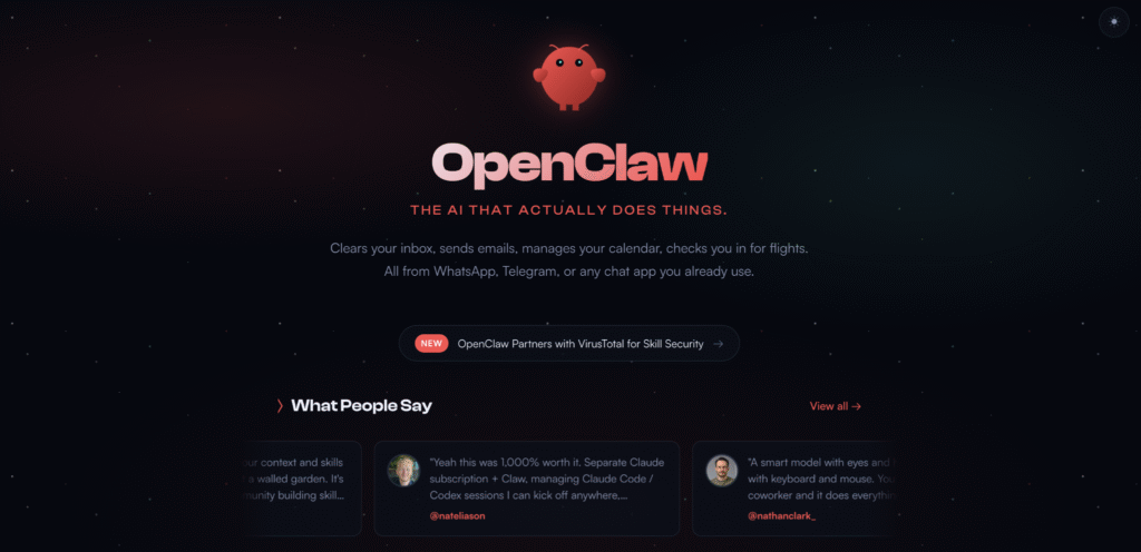 OpenClaw home page