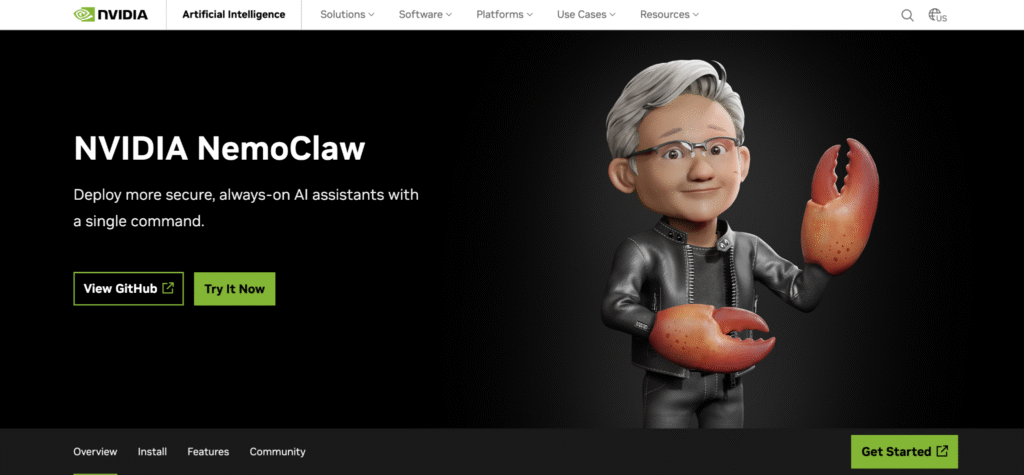 NVIDIA NemoClaw home page