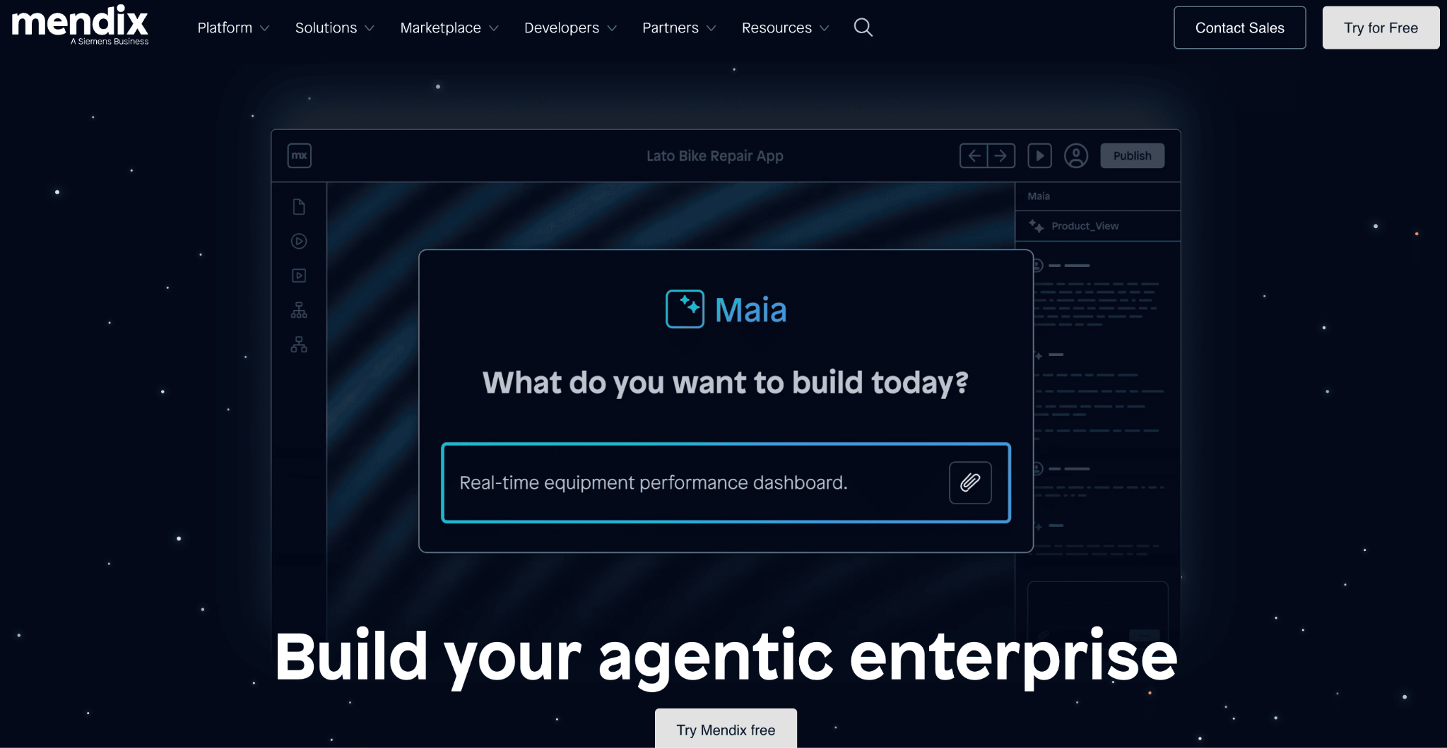 Homepage of Mendix