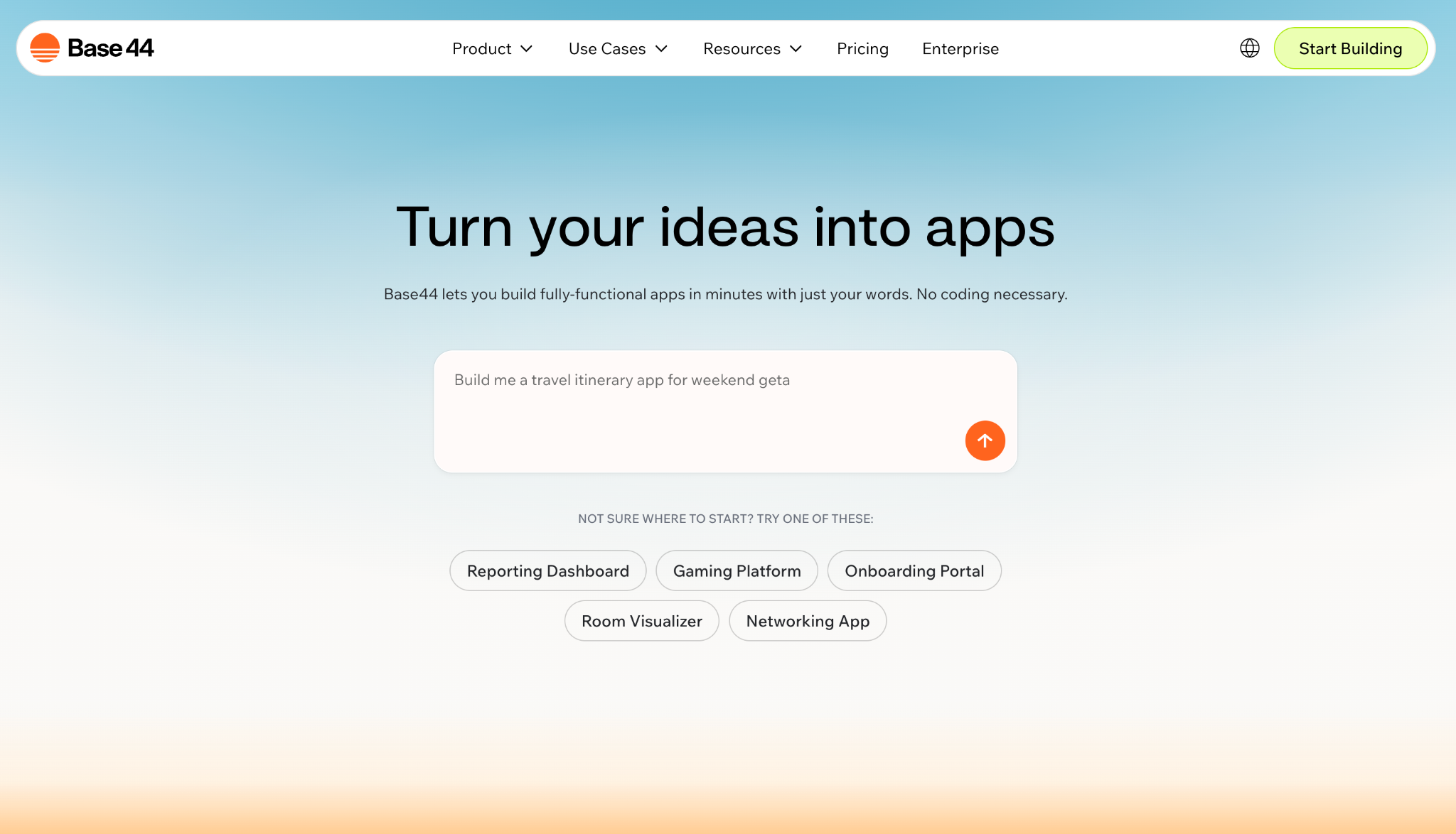 Base44's landing page