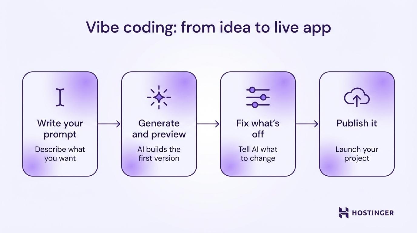 how to start vibe coding &ndash; four steps in building and publishing your project