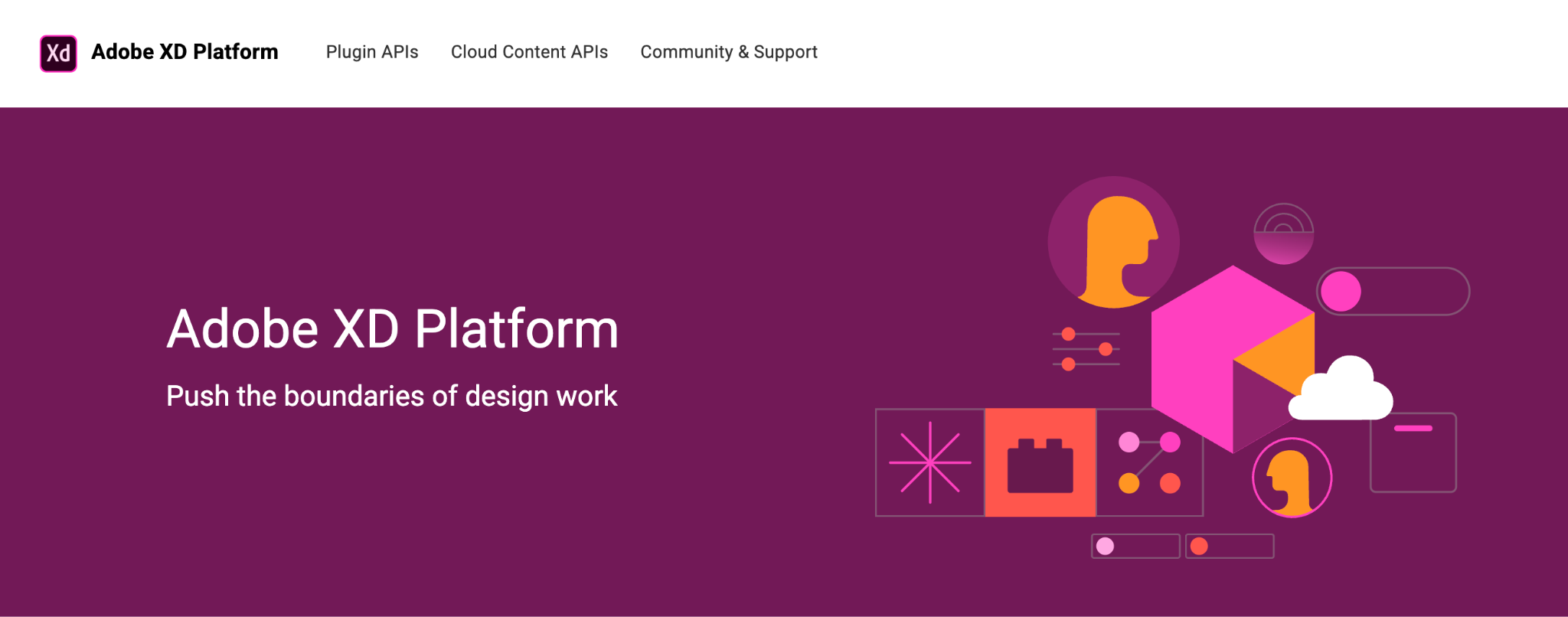Homepage of Adobe XD