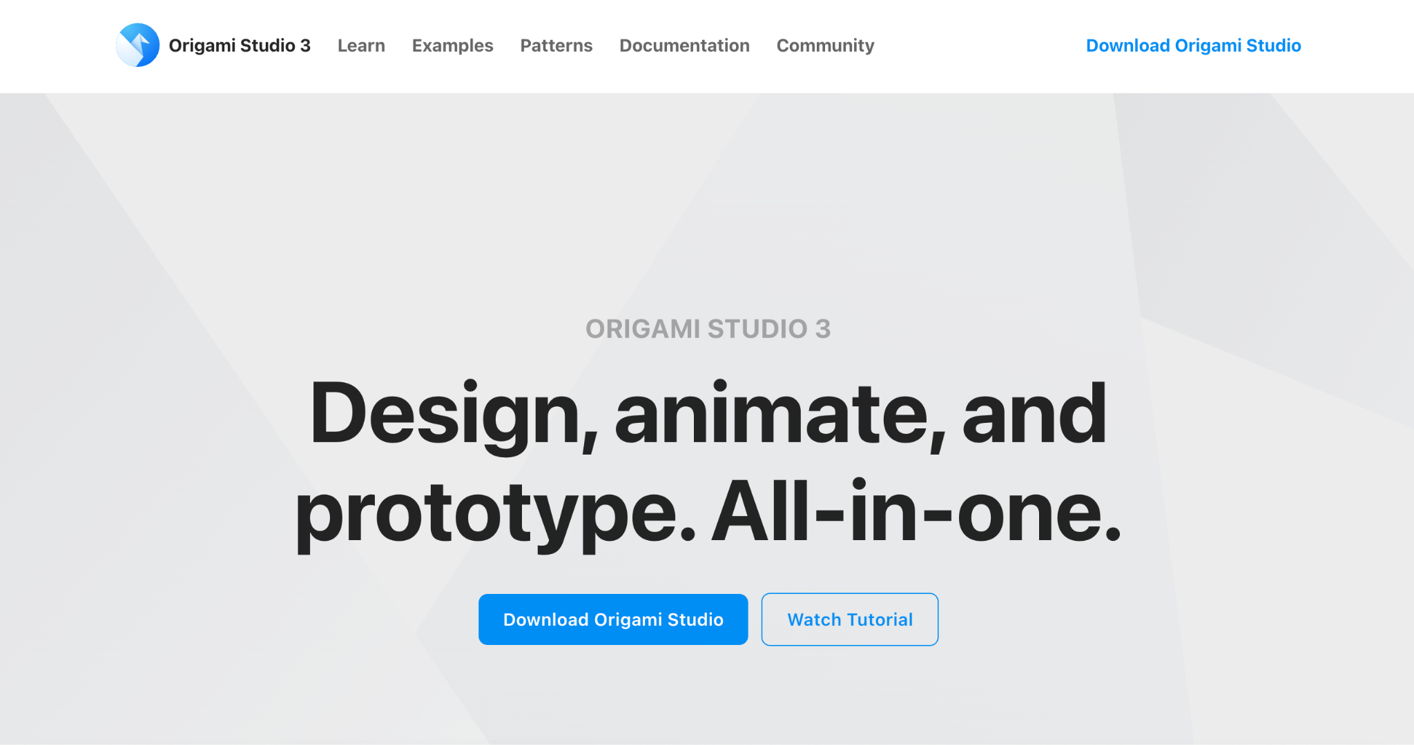 Homepage of Origami Studio