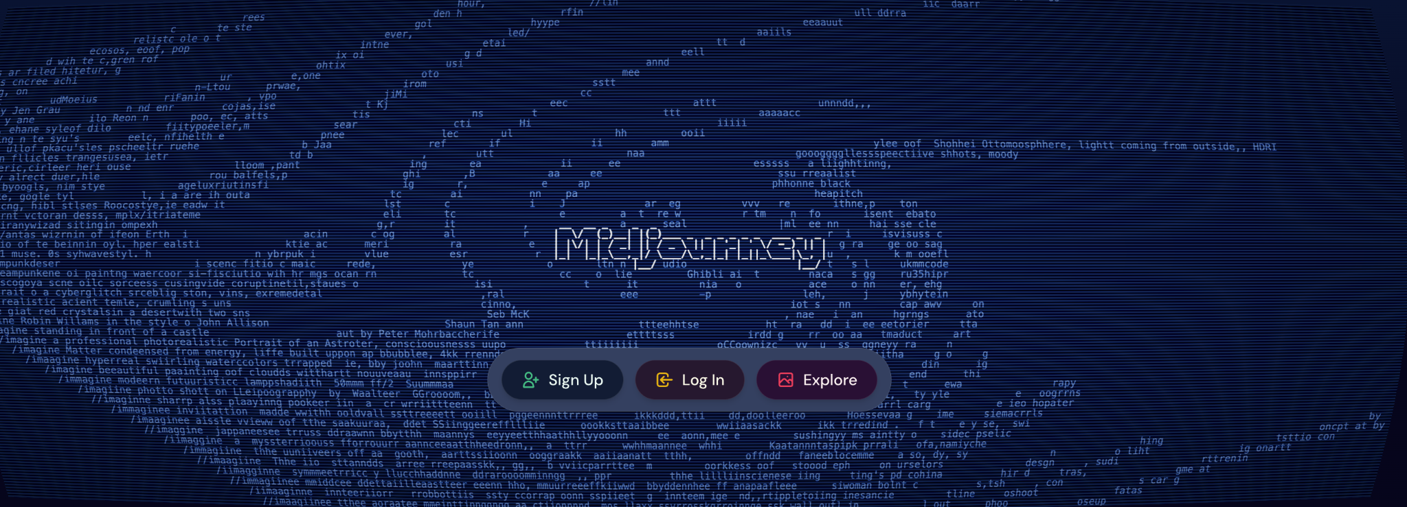 Midjourney home page