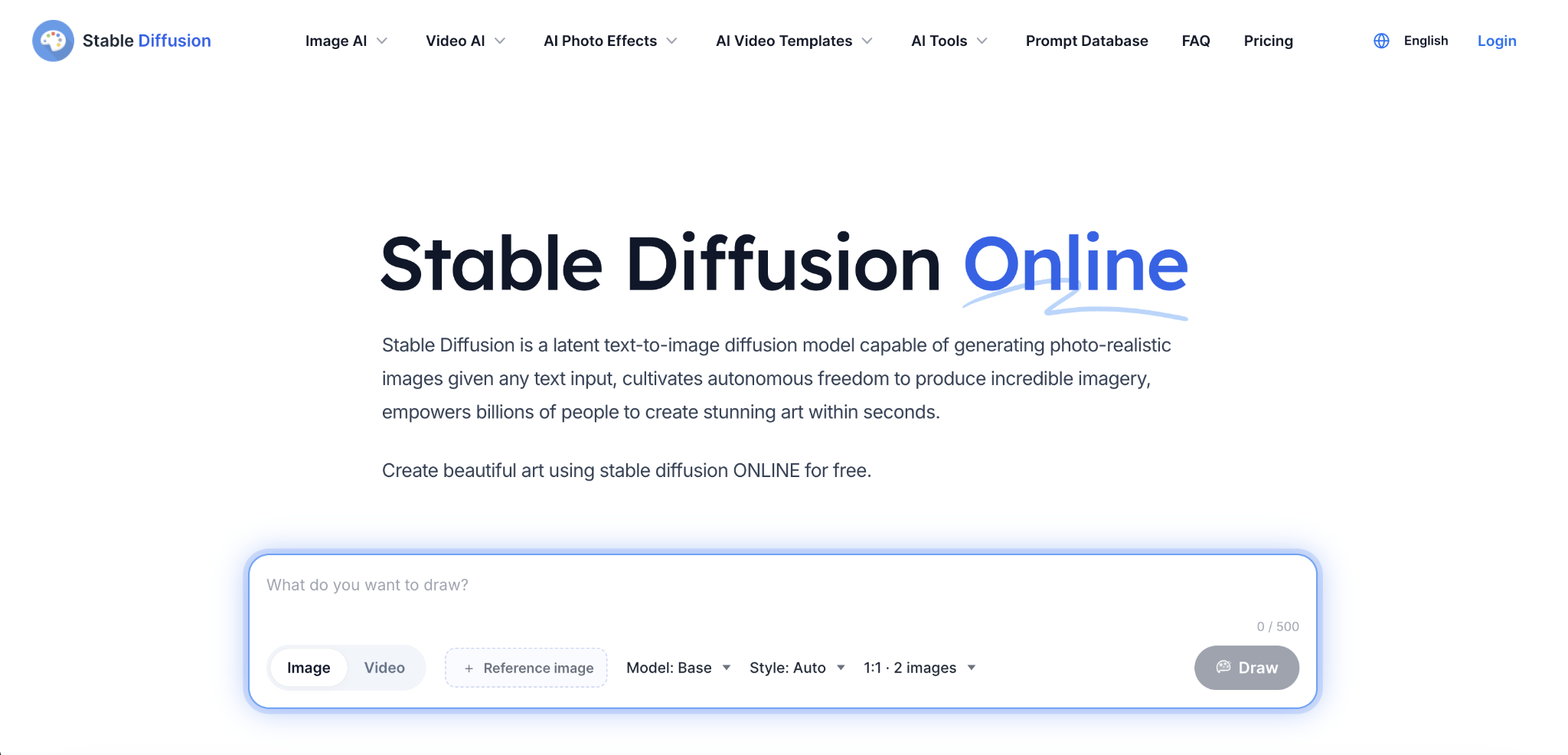 Stable Diffusion home page
