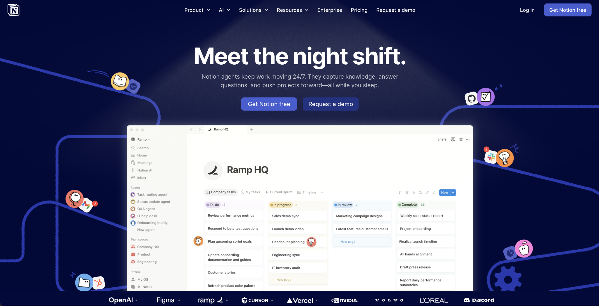 Notion landing page