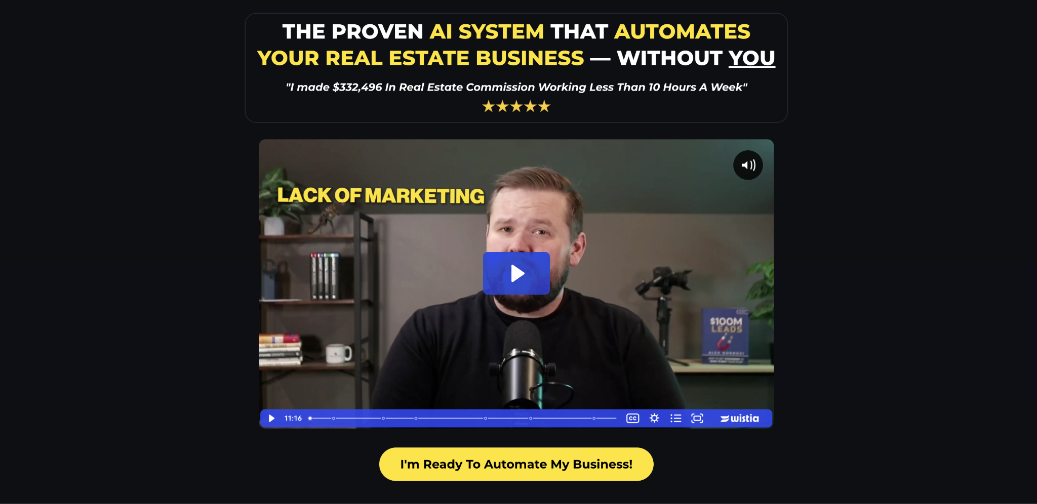 The Lazy Agent CRM landing page