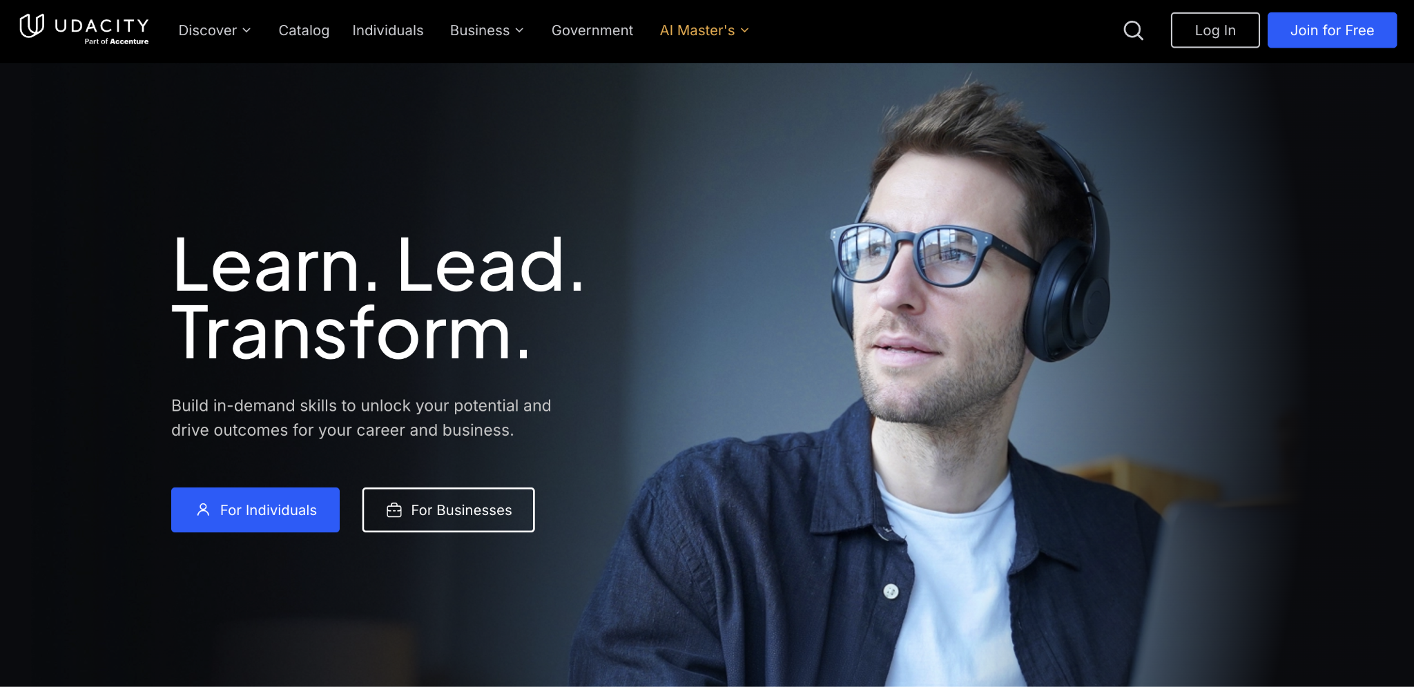 Udacity landing page