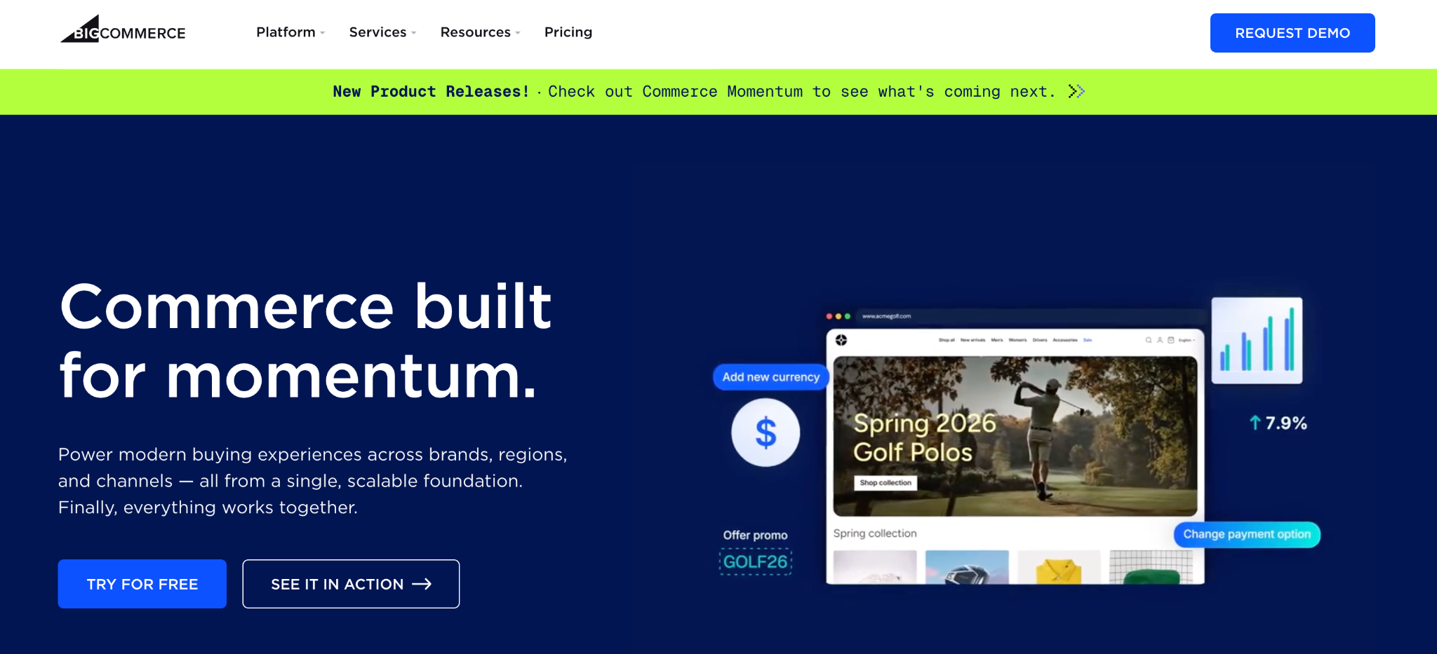 BigCommerce landing page
