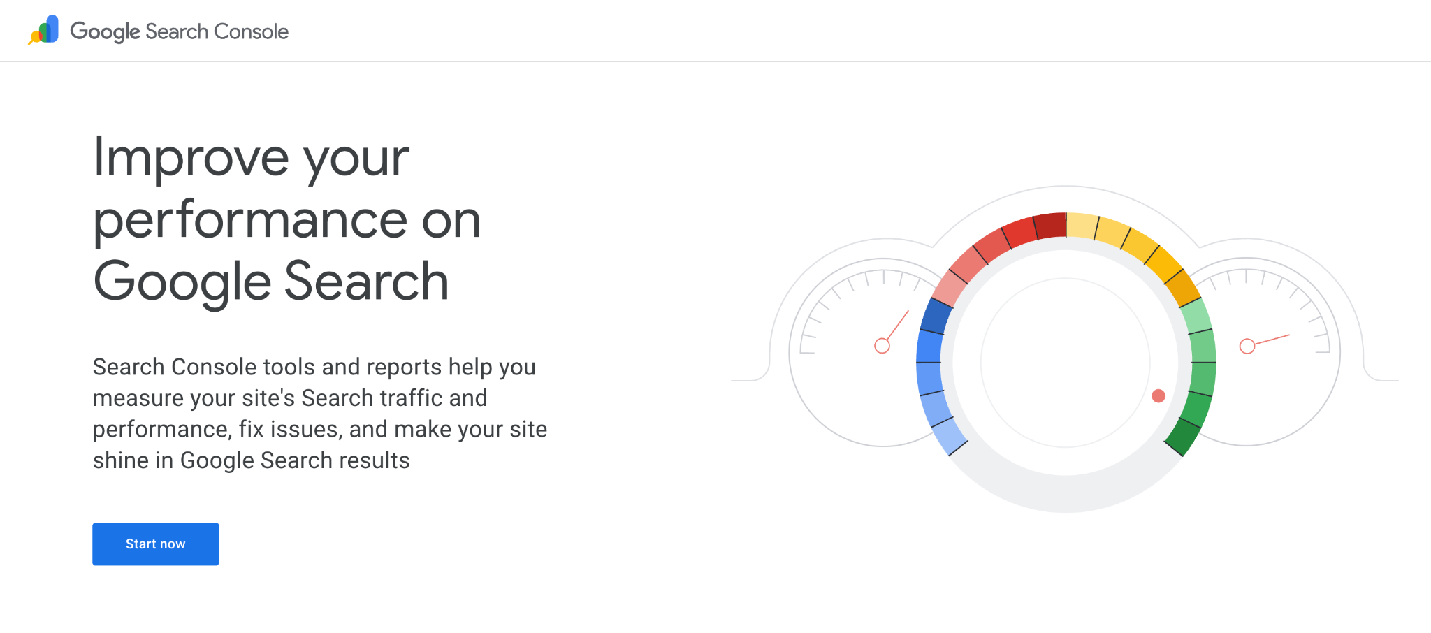 Google Search Console landing page